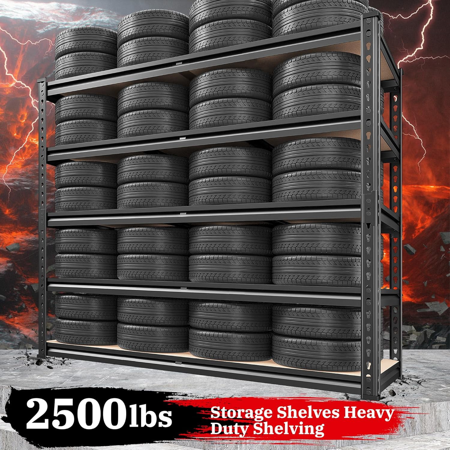 HXYHJ 40" W Garage Shelving Heavy Duty 2000LBS Storage Shelves Heavy Duty Adjustable Metal Shelves 4 Tier Metal Shelving for Closet Pantry, 40" W*20''D*60''H