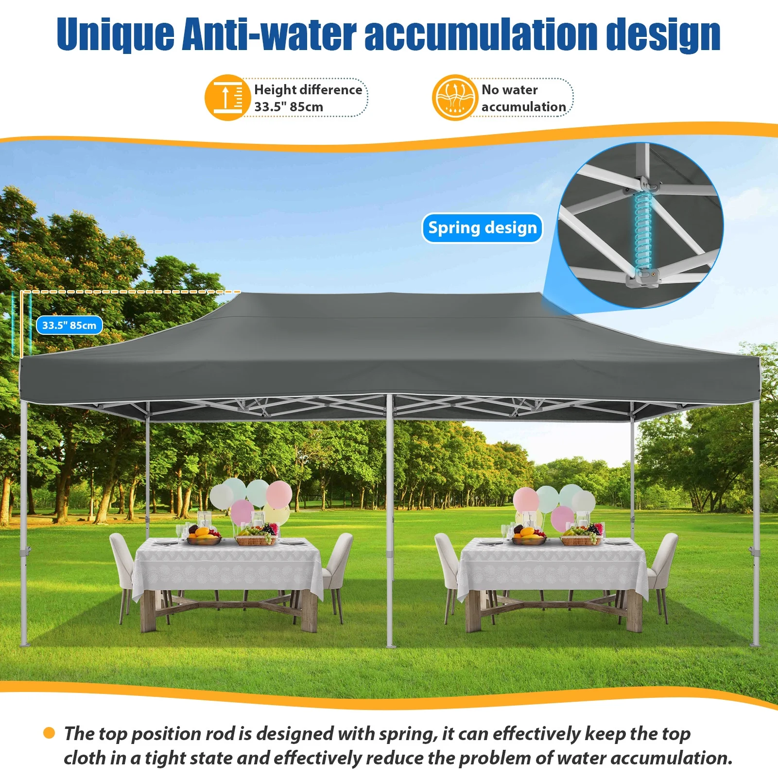 HOTEEL 10x15 Heavy Duty Canopy Tent ,Pop up Canopy for Parties Wedding,Commercial Easy up Gazebo with Roller Bag,UV 50+ &,White