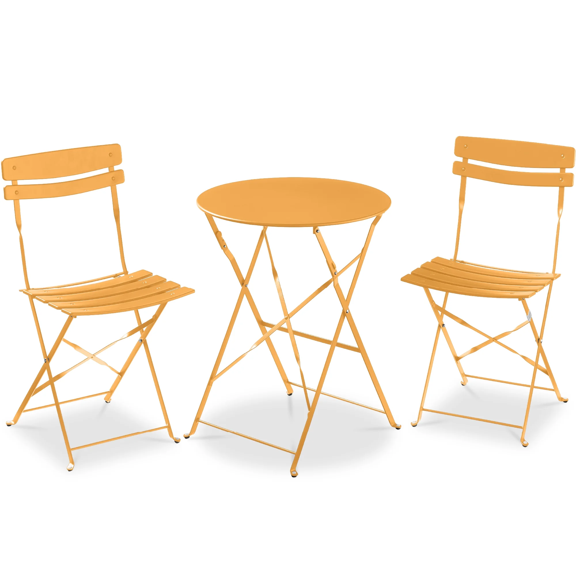 Best Choice Products 3-Piece Small Bistro Set, Folding Patio Furniture Set of 2 Chairs and Table - Black