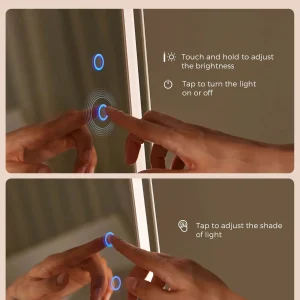 SONGMICS LED Mirror Jewelry Cabinet Standing Jewelry Armoire Organizer Box with Full-Length Mirror and Adjustable LED Lights White