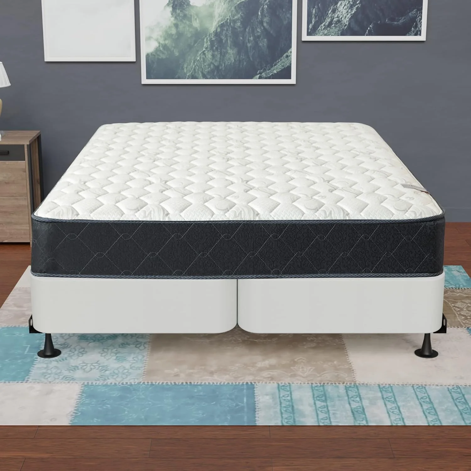 Hollywood Queen Box Spring/Foundation – Wood Split, Low Profile, Beige, Durable & Compliant