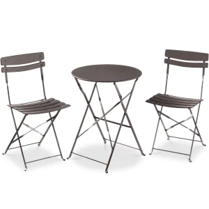 Best Choice Products 3-Piece Small Bistro Set, Folding Patio Furniture Set of 2 Chairs and Table - Black