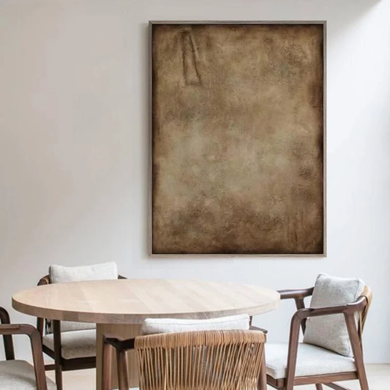 Brown Abstract Painting Wabi Sabi Wall Art Minimalist Painting Neutral Abstract Art Lare Earth Tone Modern Painting Home Decor