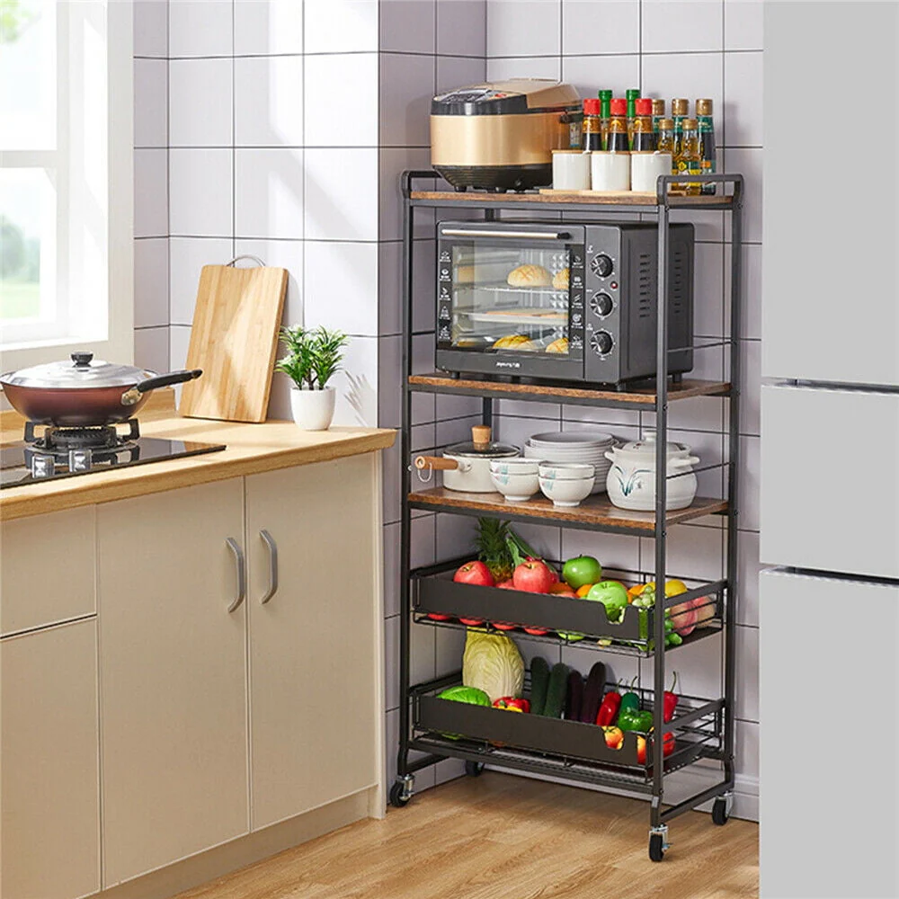 Kitchen Baker Shelf Cart Microwave Oven Stand Storage Rack Cabinet Workstation Kitchen Baker Shelf Cart Microwave Oven Stand Storage Rack Cabinet 4 Tiers Kitchen Storage