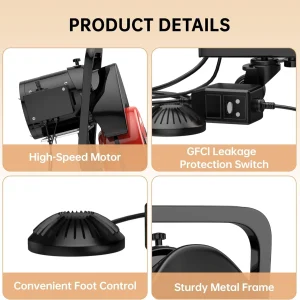 Drain Cleaner Machine 50FTx1/2 Inch,Auto Sewer Snake Auger on Wheels,Portable Drain Cleaning Machine with 4 Cutter & Foot Switch for 2" to 4" Pipes Sewer Sink Toilet Shower