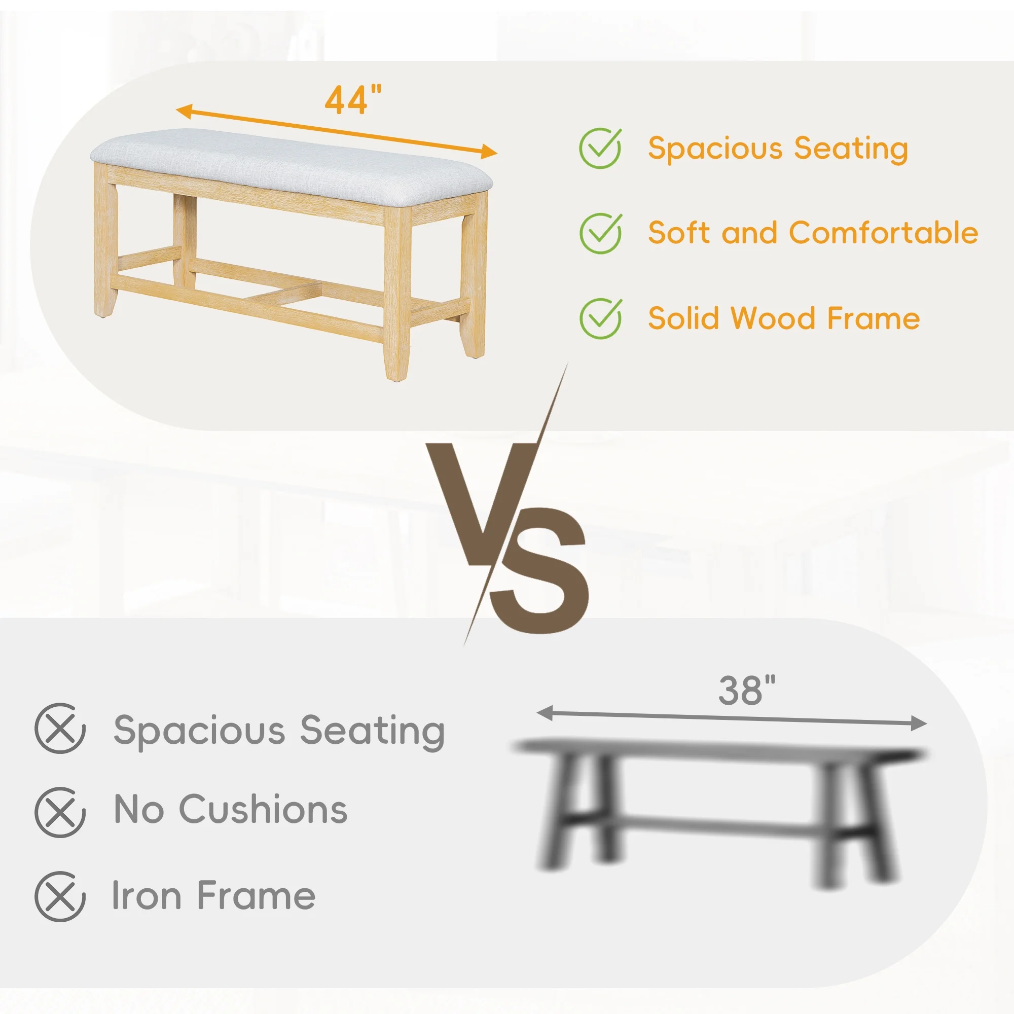 Harper & Bright Designs 6 Pieces Dining Table Set with Bench for 6, Kitchen Table Set with Storage Drawer and 4 Upholstered Dining Chairs, Dark Brown