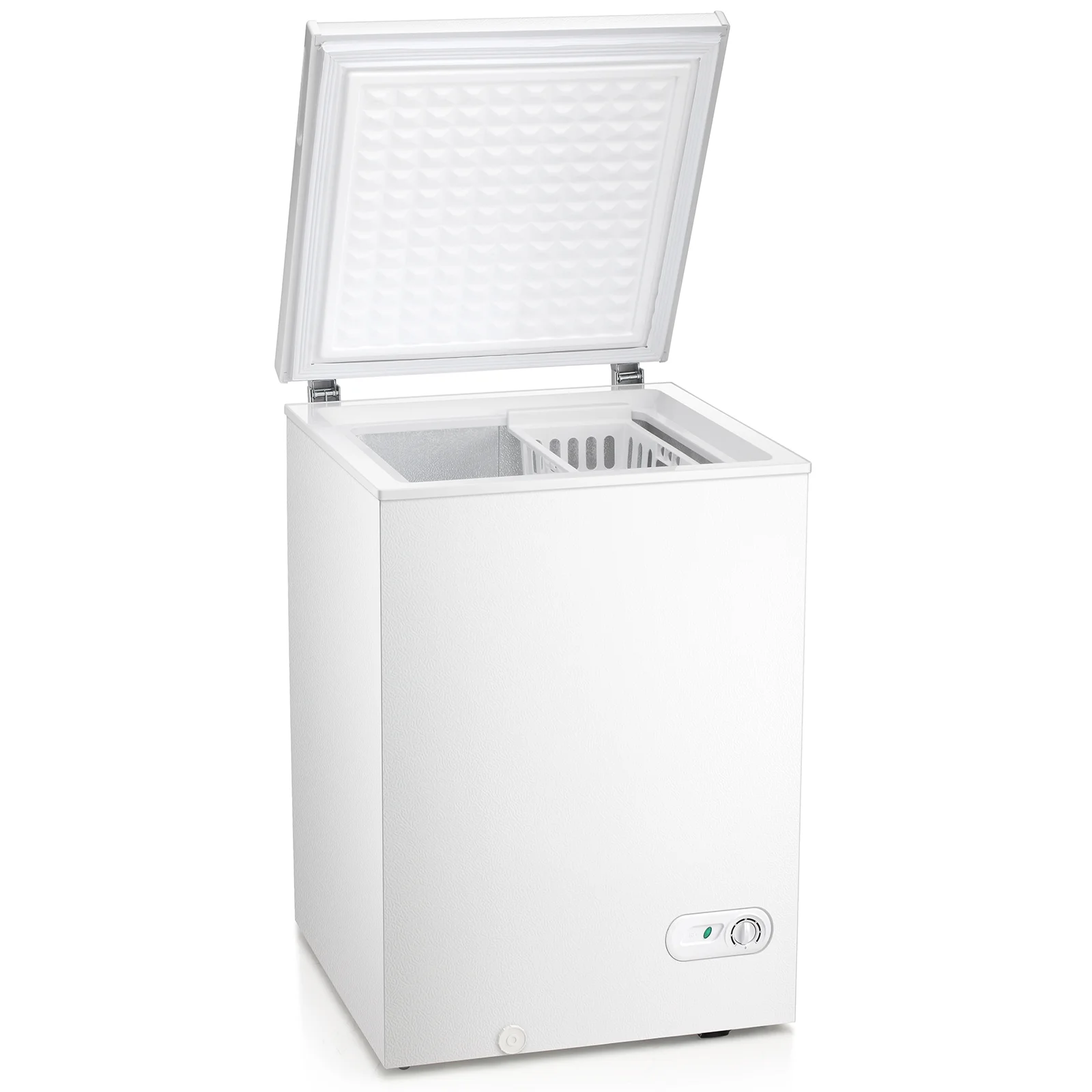 Moifoi 3.5 Cu.ft Chest Freezer w/ Removable Storage Basket & Top Open Door, Energy Saving, White