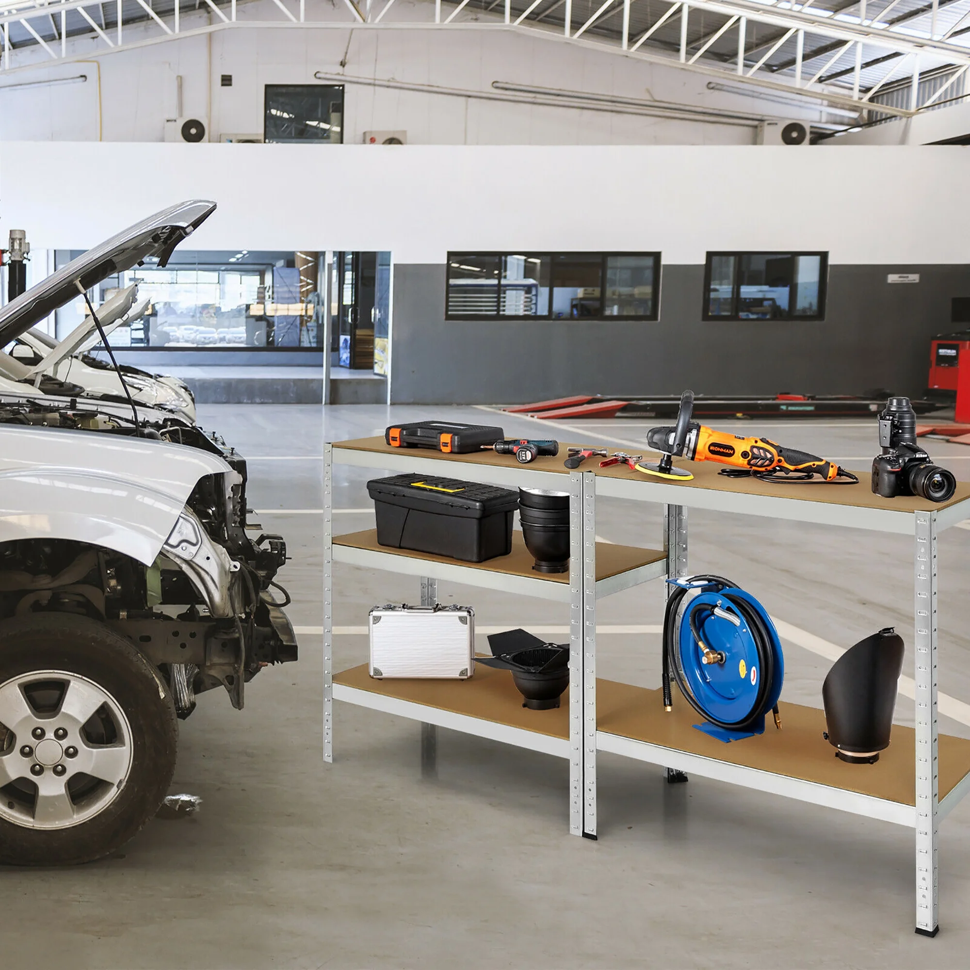 Costway 72'' Heavy Duty Steel 5 Level Garage Shelf Storage Adjustable Shelves Silver