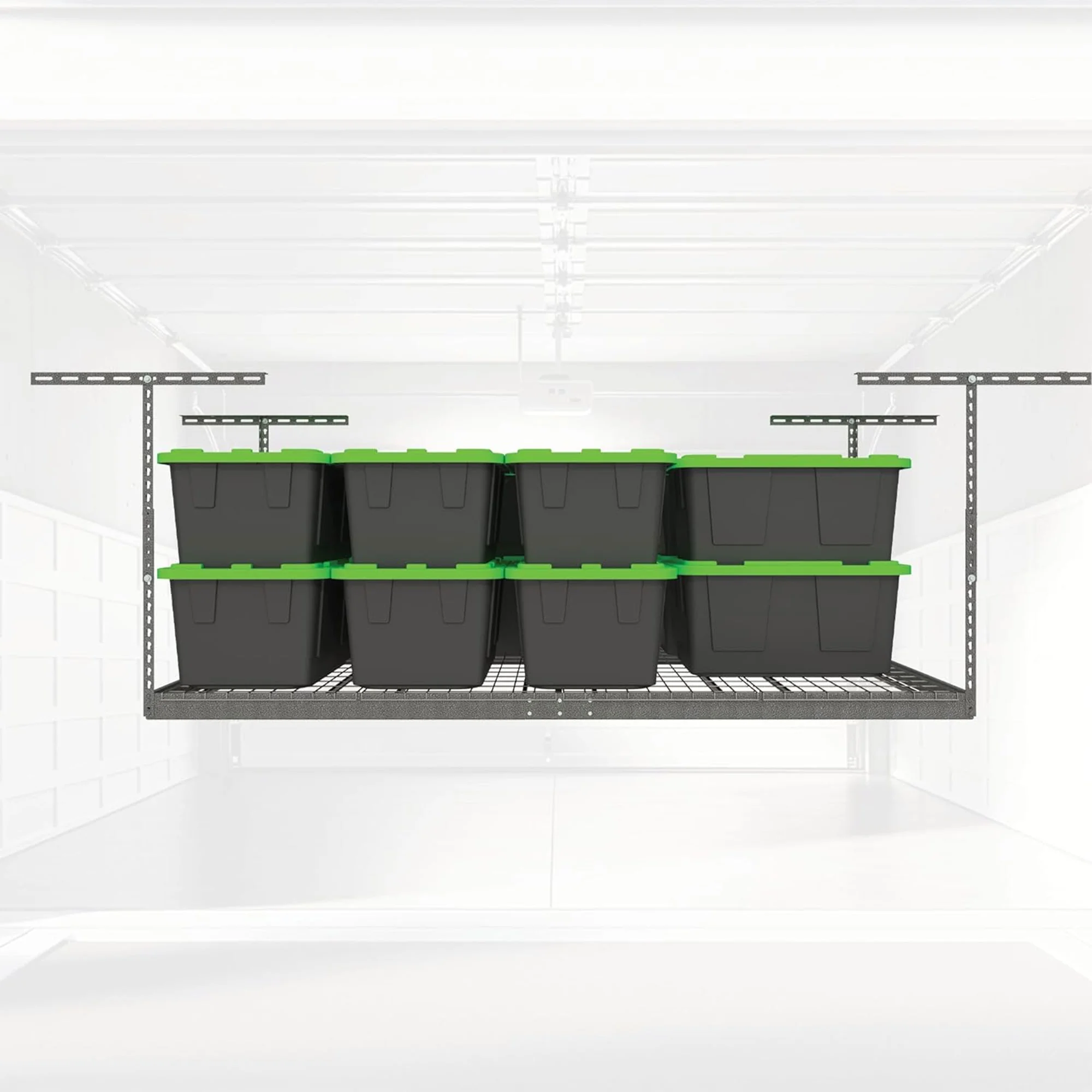 MonsterRax 3' x 8' Overhead Garage Storage Rack Holds 450 Pounds, White