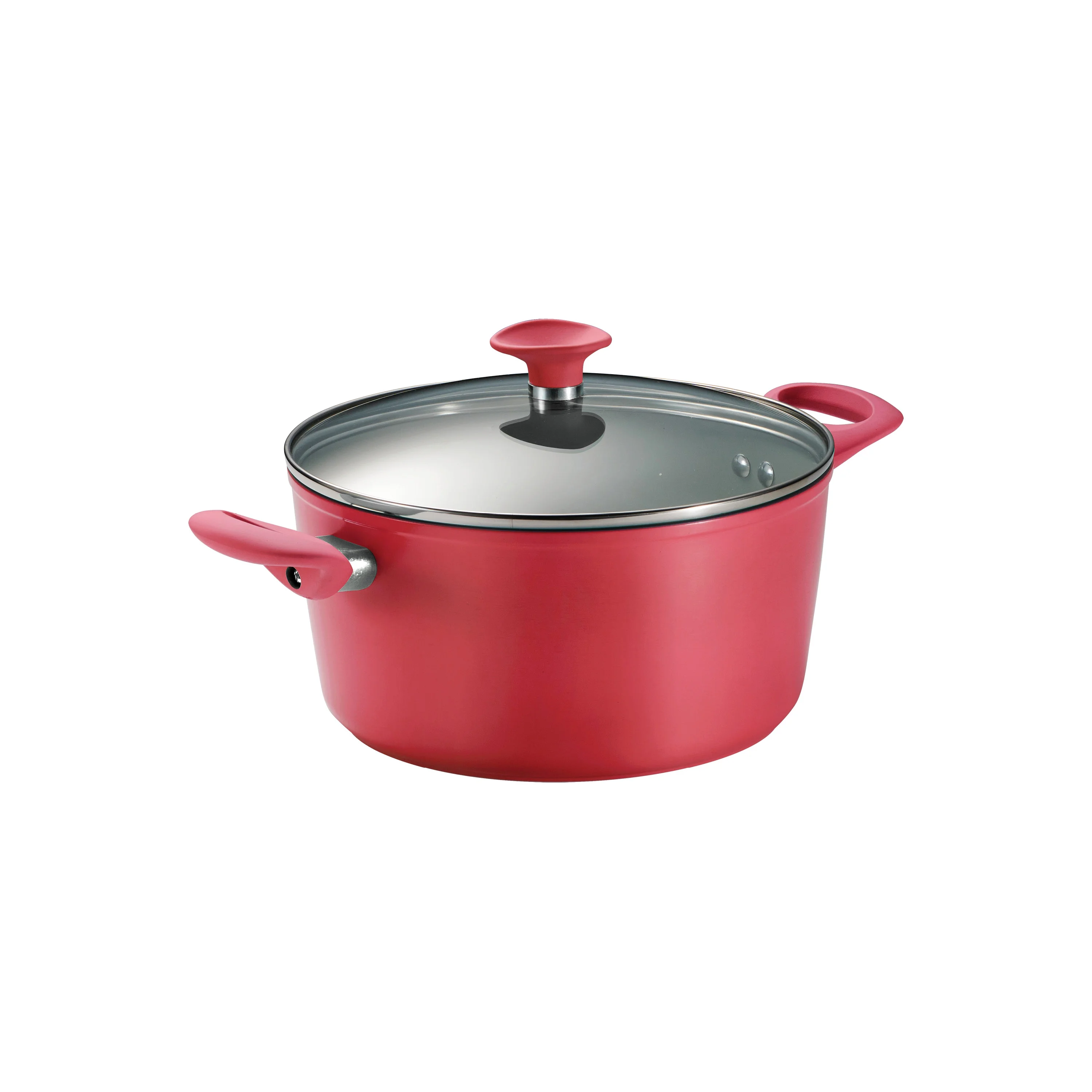 Tramontina Solara 14-Piece Aluminum Ceramic Nonstick Cookware Set with Utensils & Glass Lids, Induction-Ready, Oven & Dishwasher Safe - Red