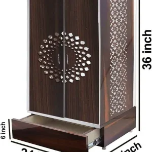 Customized Wooden Cabinet Desginer Mandir With LED / Mandir For Home & Office / Temple For Home / Pooja Ghar / Mandir With Lights /Storage