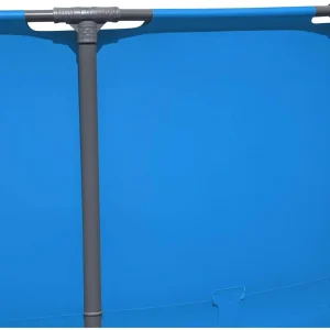 Steel Pro MAX 14 Foot x 48 Inch Round Metal Frame Above Ground Outdoor Swimming Pool Set with 1,000 Filter Pump, Ladder, and Cover, Gray