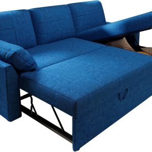 VanAcc Sofa Bed, Sleeper Sofa with Storage Chaise 2 in 1 Pull Out Couch Living Room