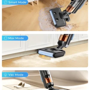 Laresar M3 Cordless Wet Dry Vacuum Mop, 55Min Multi-Surface Cordless Floor Washer 3 in 1 Self-Cleaning Vacuum Mop Hard Floor Cleaners