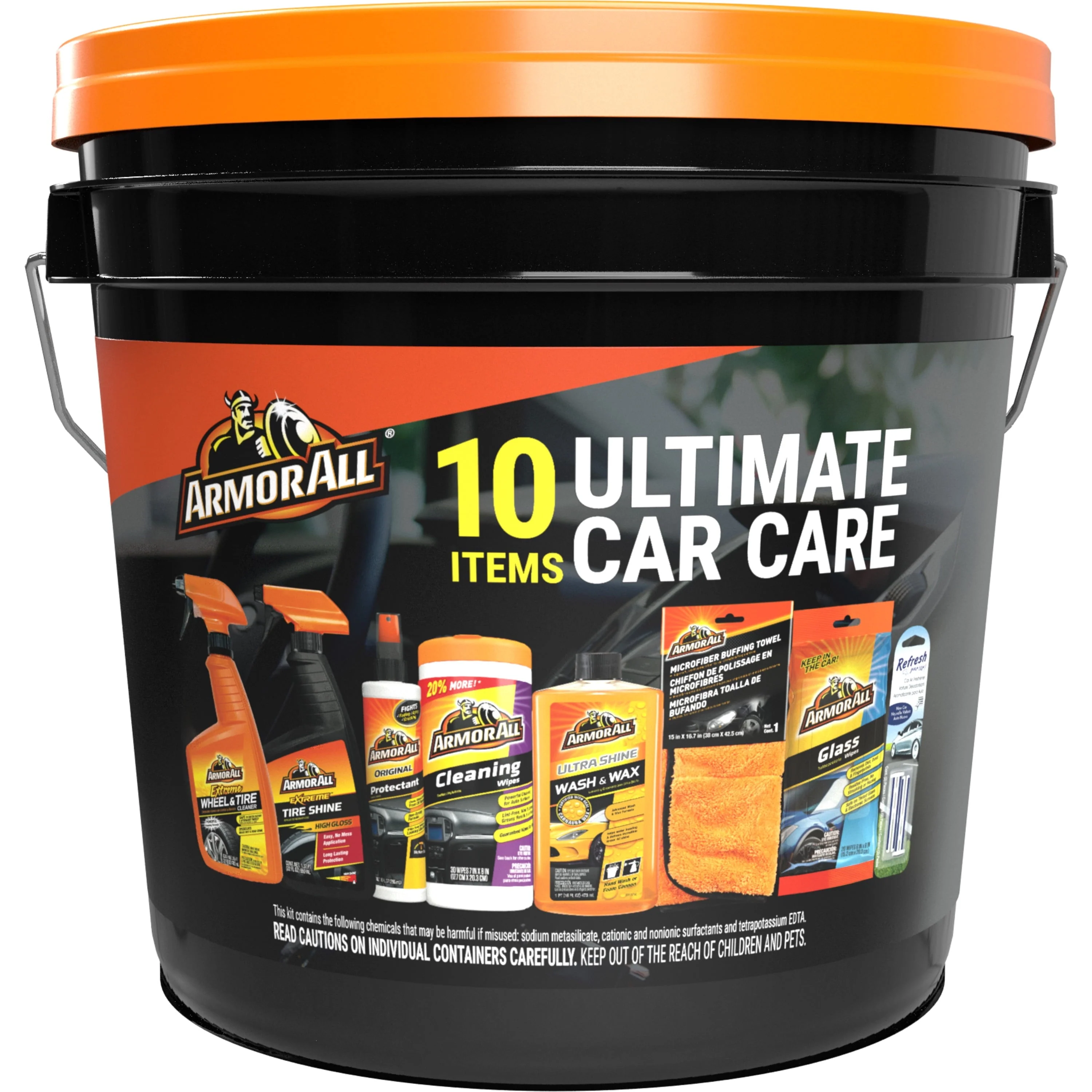 Armor All Holiday Car Cleaning Kit, 10-Piece Holiday Gift Set, Contains Bucket with Lid