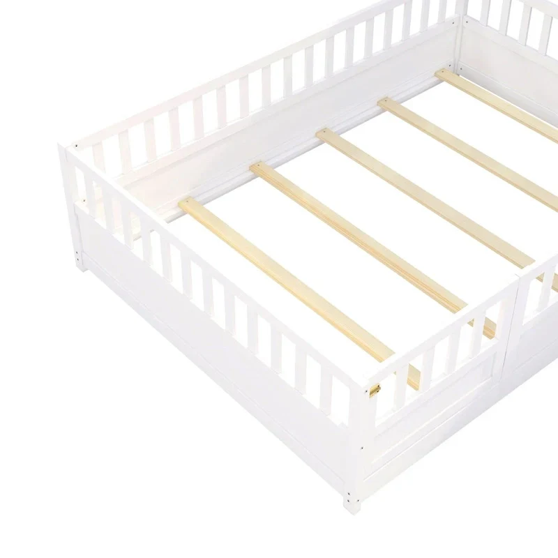 Montessori wooden children's floor bed with Support slat
