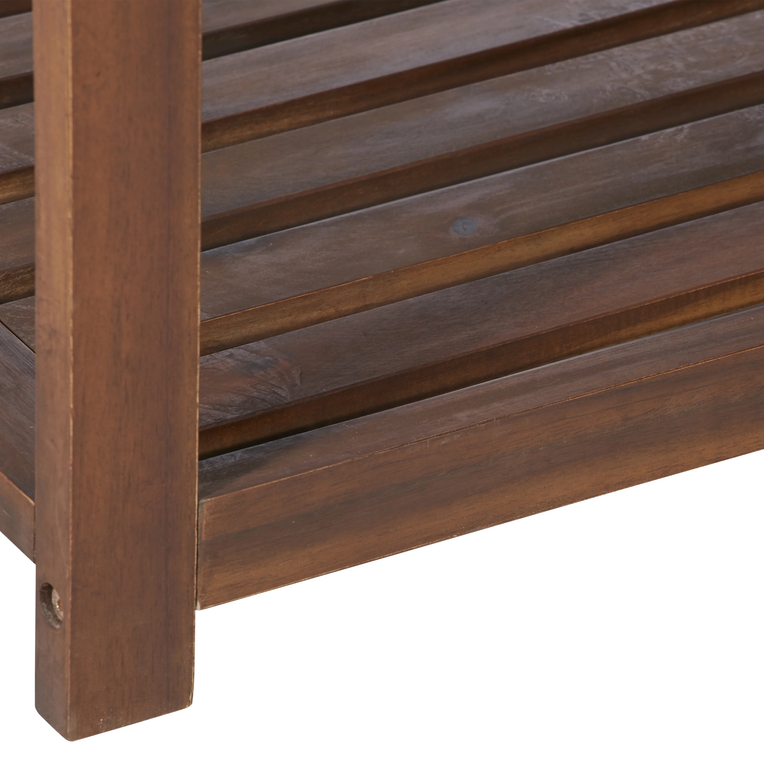 Manor Park Chevron Outdoor Storage Acacia Wood Bench - Brown