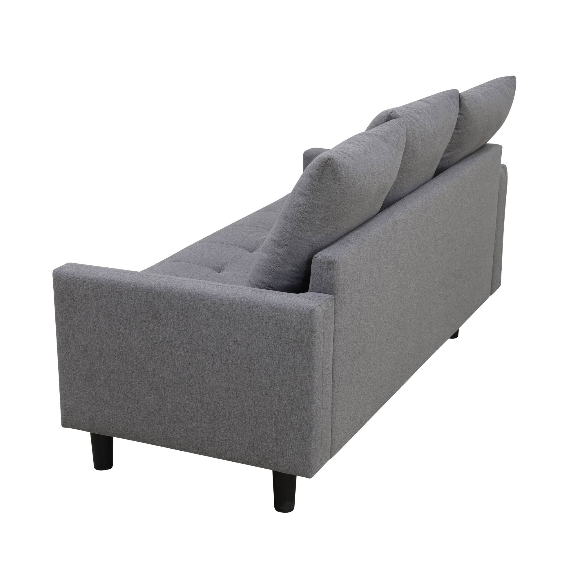 Futon Sofa Bed with Storage, Modern Futon Couch Loveseat Small Couches for Living Room, Grey