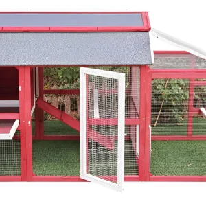 Chicken Coop Outlet Large 102" Wood Backyard Hen House Nesting Box & Run & Cleaning Tray