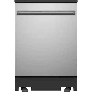 GE 24 Stainless Steel Portable Dishwasher With Sanitize Cycle