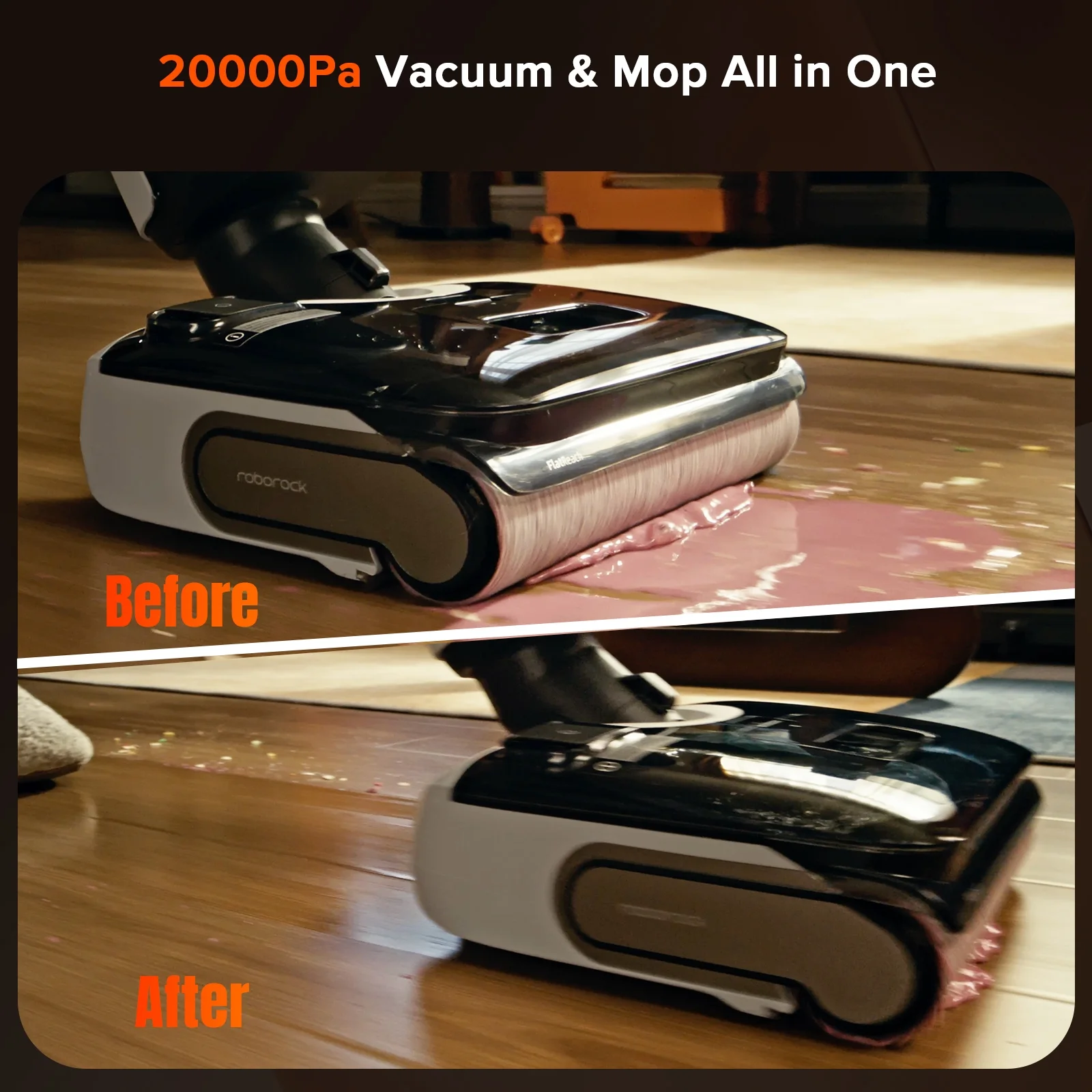 Roborock F25 GT Vacuum Mop All in One, Wet Dry Vacuum Cleaner Cordless, 20000Pa Floor Cleaner Machine for Tile Hardwood Wood Vinyl Floor, Edge to Edge Self Cleaning Electric Mop with 180- Lie-Flat