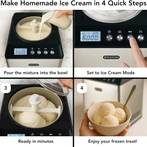 Whynter 2.1 Qt Ice Cream Maker, Built-In Compressor, Stainless Steel