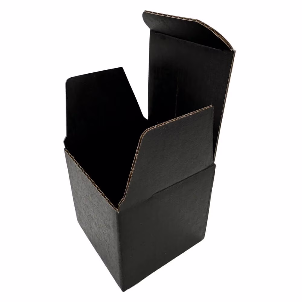 All Black Reverse Tuck Corrugated Boxes 5 x 1? x 5" (E Flute) - 400 Pack Semi-Gloss Black Luxury Black Gift Boxes for Christmas, Black Shipping Boxes for Gifting, Mailing, Personalized Gift Packing