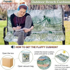 Replacement Cushions for Swing, Waterproof Porch Swing Cushion, 2-3 Seat Outdoor Bench Cushion with Backrest for Patio Furniture Garden Porch Loveseat Glider Pad (Sky Blue 70*40in)