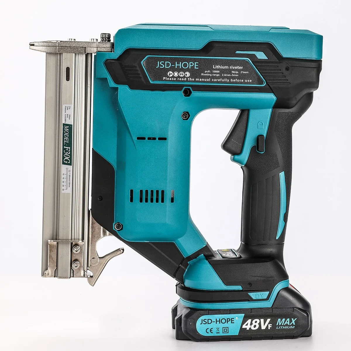 Brushless Cordless Nail Gun -C Straight Nail Gun, Staple Nail Gun, Nail Shooter, Pneumatic Nail Gun; Equipped with Lithium Battery and Quick Charger, Suitable for Decorative Carpentry, Cabinets,