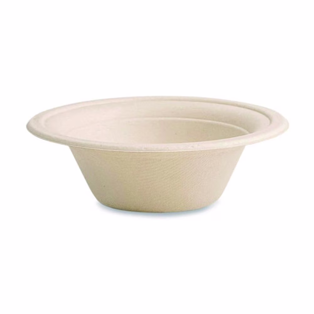 Vegware Nourish Molded Fiber Tableware, Compostable, Bowl, Sugarcane, 12 oz, White, 1,000/Carton