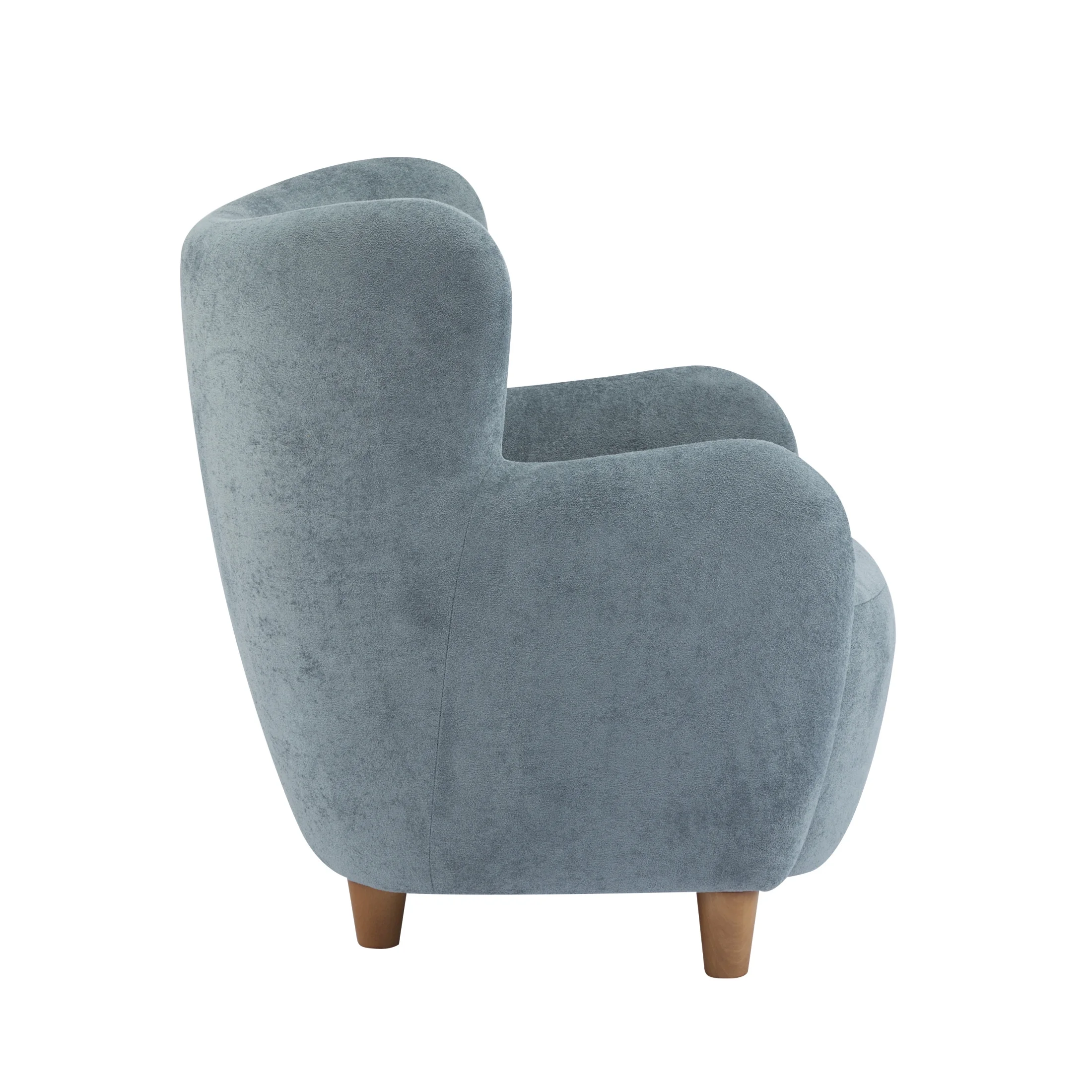 Christopher Knight Home Mid-Century Modern Velvet Wingback Accent Chair with Birch Legs, White