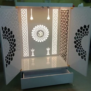 Customized Wooden Cabinet Desginer Mandir With LED / Mandir For Home & Office / Temple For Home / Pooja Ghar / Mandir With Lights /Storage