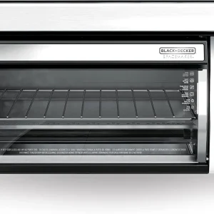 BLACK+DECKER SpaceMaker Under-Counter Toaster Oven, Digital Controls, Black/Stainless Steel, Fits 9" Pizza, TROS1000D