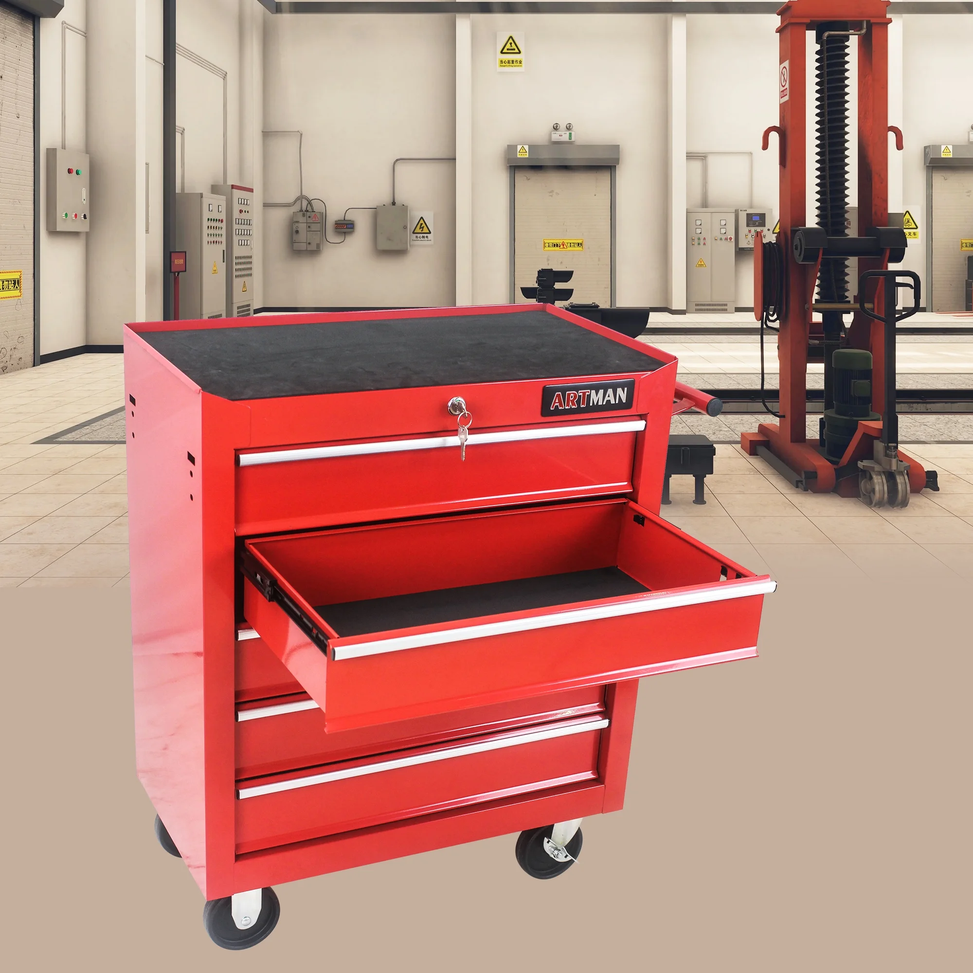 ARTMAN 5 Drawer Rolling Tool Chest, Tool Storage Cabinet with Wheels and Drawers for Garage Warehouse