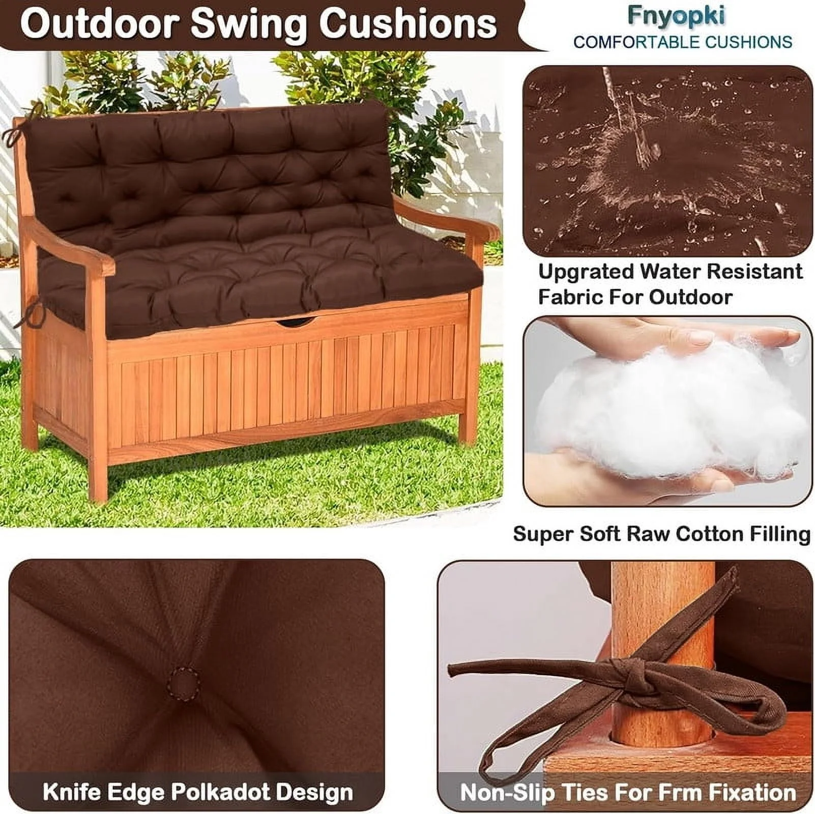 Replacement Cushions for Swing, Waterproof Porch Swing Cushion, 2-3 Seat Outdoor Bench Cushion with Backrest for Patio Furniture Garden Porch Loveseat Glider Pad (Sky Blue 70*40in)