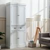 PWFE Kitchen Pantry Storage Cabinet, 72" Traditional Kitchen Pantry Cabinet, 6-Tier Freestanding Buffet Cupboards for Kitchen Storage(White)