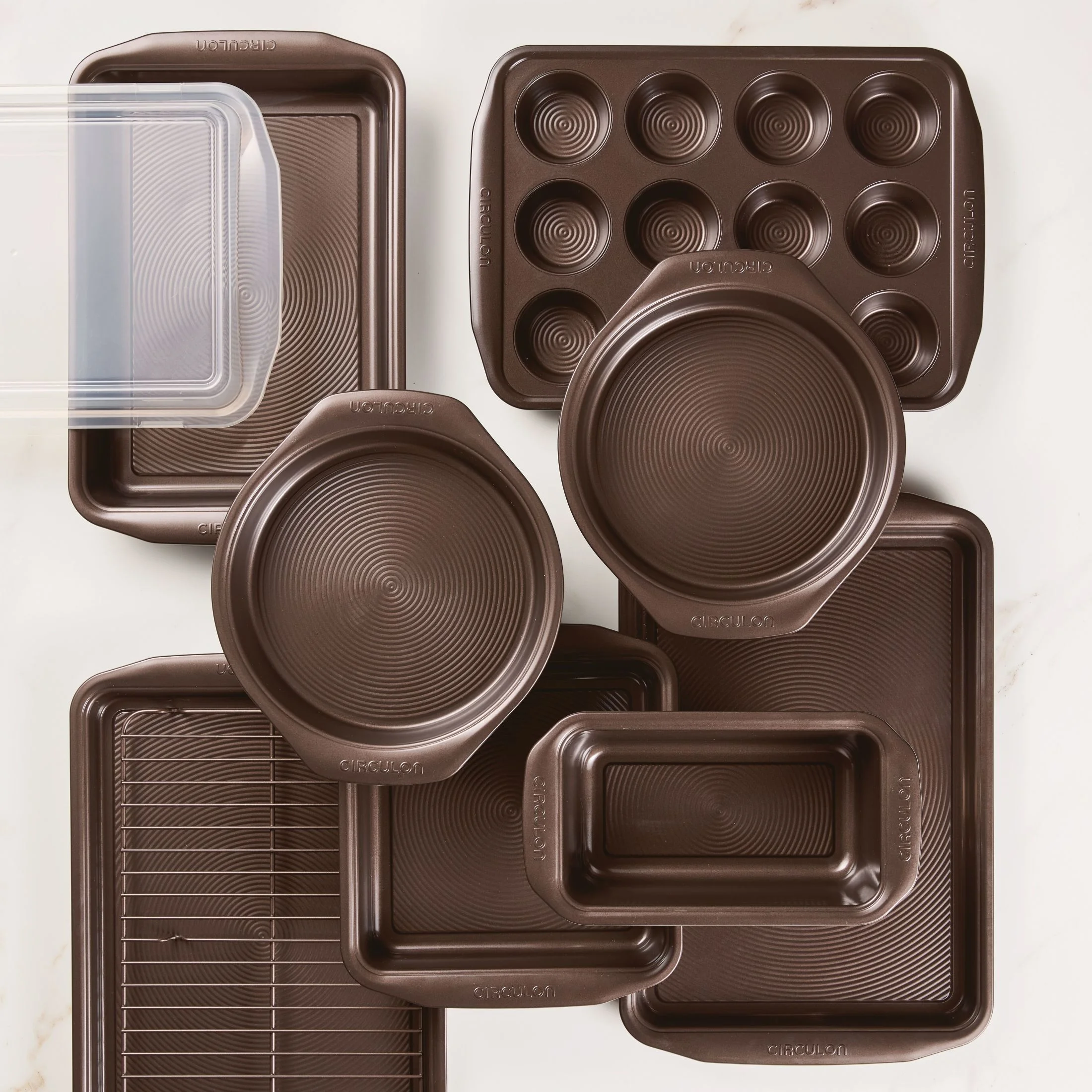 Circulon Nonstick Bakeware 10 Piece Bakeware Set, Chocolate Brown