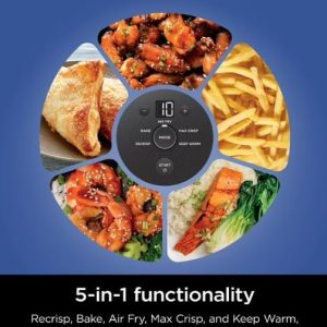 Ninja Crispi 5 in 1 Portable Glass Air Fryer Cooking System Small and large batch containers