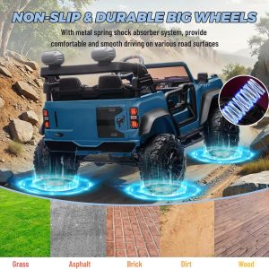Bronco Raptor Two-Seater Ride-On Car Truck Toy Blue
