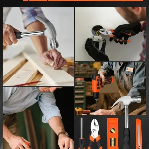 139-Piece Tool Set - Tool Kit with 8V Cordless Drill Driver in ToolBox Storage Case, General Household Drill Set for Home Repairs, Handyman, DIY Projects