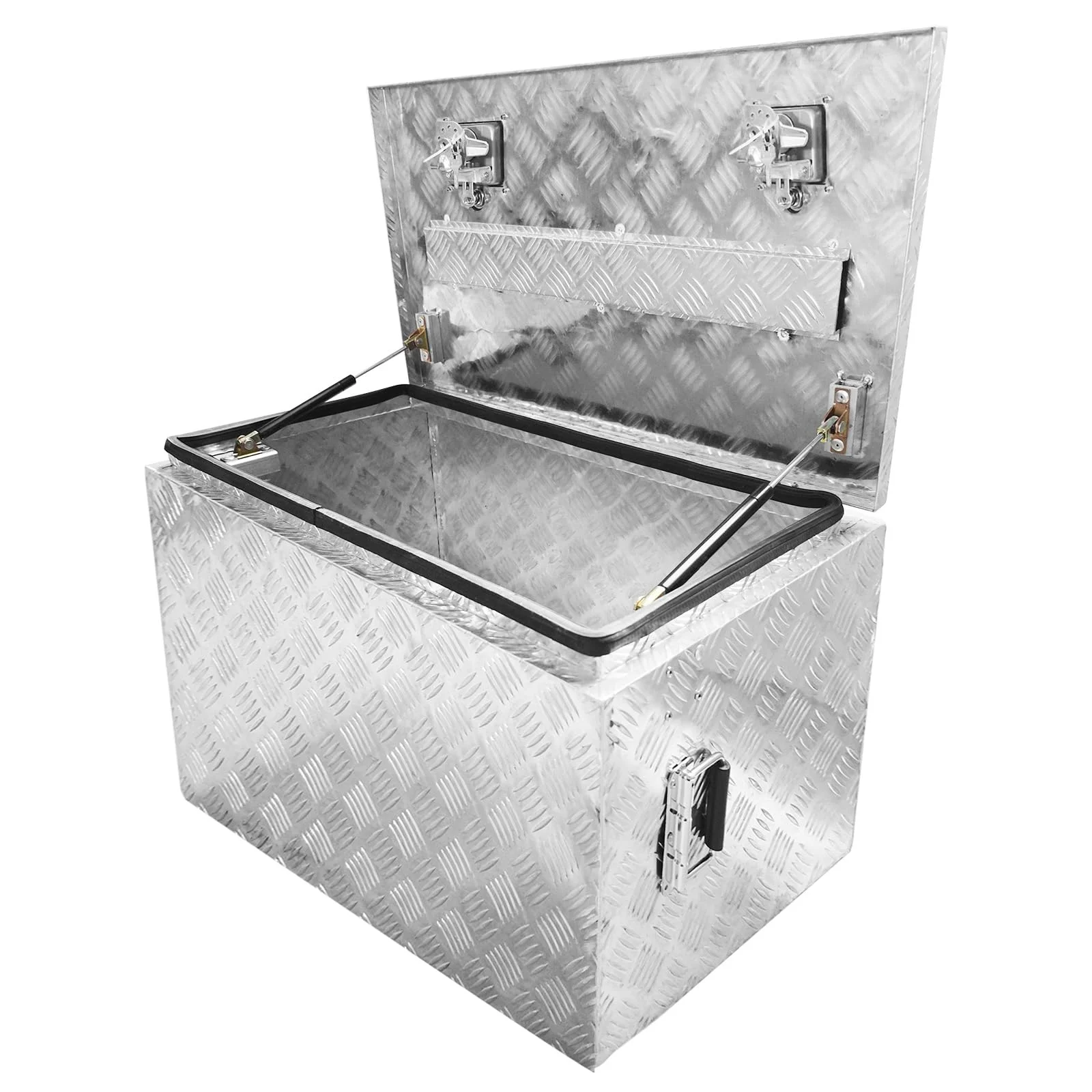 TROPOW 24-Inch Aluminum Diamond Plate Tool Chest -C Lockable Underbody Storage Box for Trucks, RVs, and Trailers