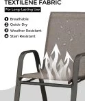 Ataucjin Stackable Dining Chairs Set of 4, High-Back Patio Dining Chairs Set, Outdoor Chairs with Textilene Fabric & Metal Frame for Lawn Backyard Deck Garden