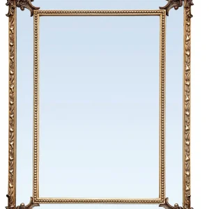 FFPEG Rectangular Baroque Style Antique Gold Mirror - Traditional Old-World Charm -Home Decor