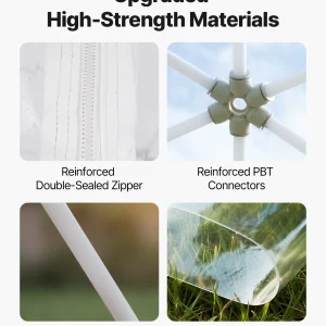 VEVOR Garden Dome Tent, 12 x 7.2 ft Outdoor Clear Bubble Tent for 4-7 Person, Weatherproof Geodesic Dome Greenhouse with Window, PVC Igloo Tents for Backyard Patios Camping Party Wedding