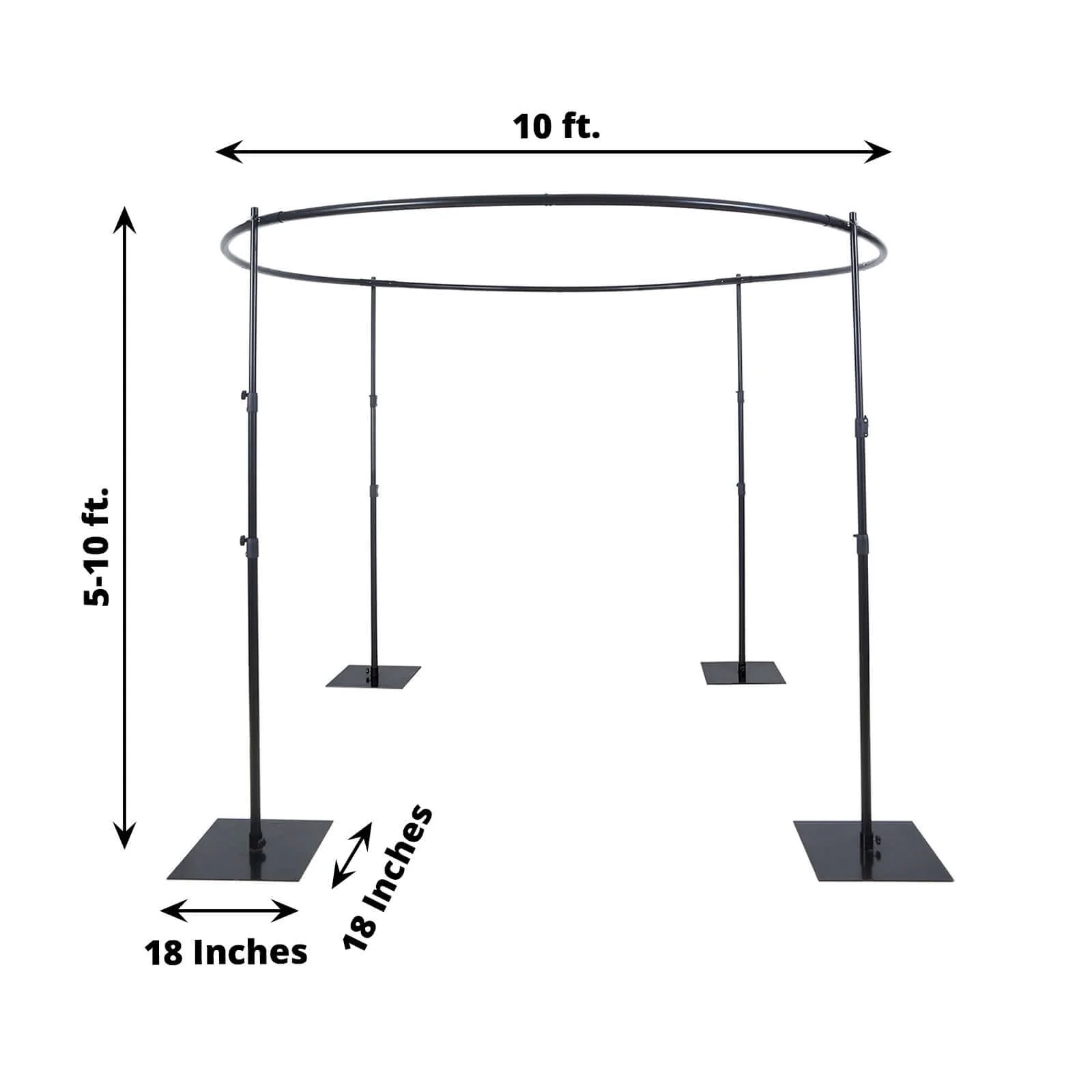 Efavormart 10ft | 4 Post Gold Metal DIY Photography Backdrop Stand, Wedding Arch Canopy Tent