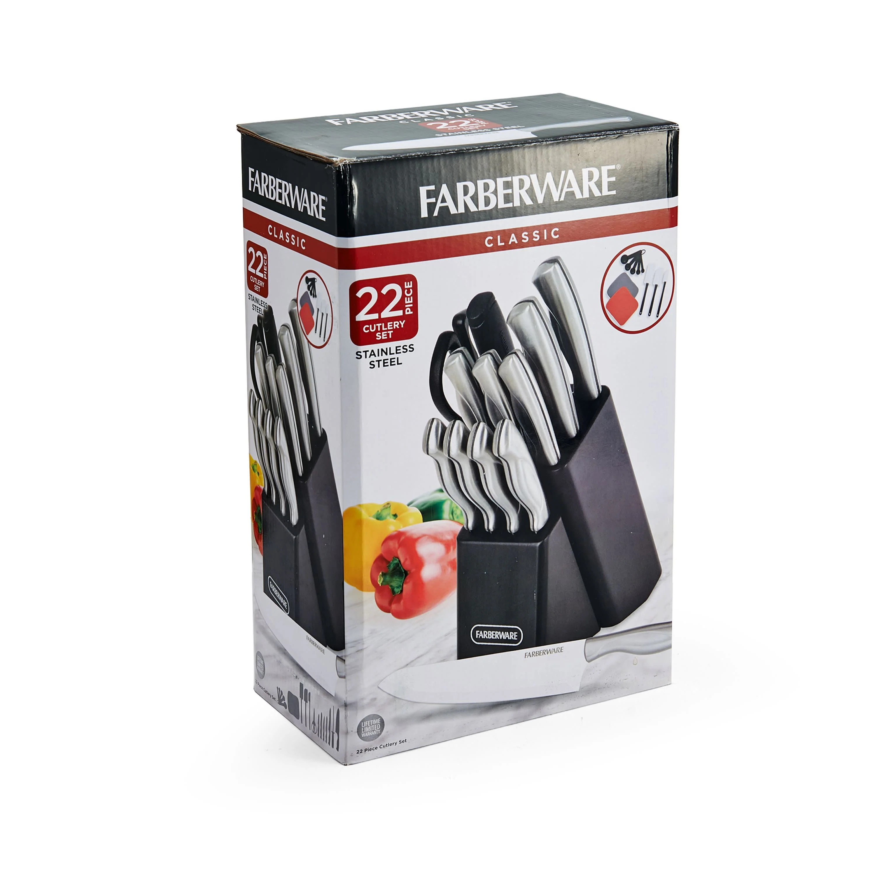 Farberware Classic 22-piece Stamped Stainless Steel Cutlery and Utensil Set