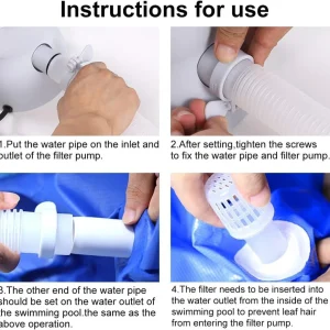Pool Pump and Filter Above Ground, 1000 Gallon Swimming Filter Cartridge Pumps, Electric Pools Water Pump Filter for Pools Sand Cleaning Tool, 1000 GPH Filters Pumps for Above Ground