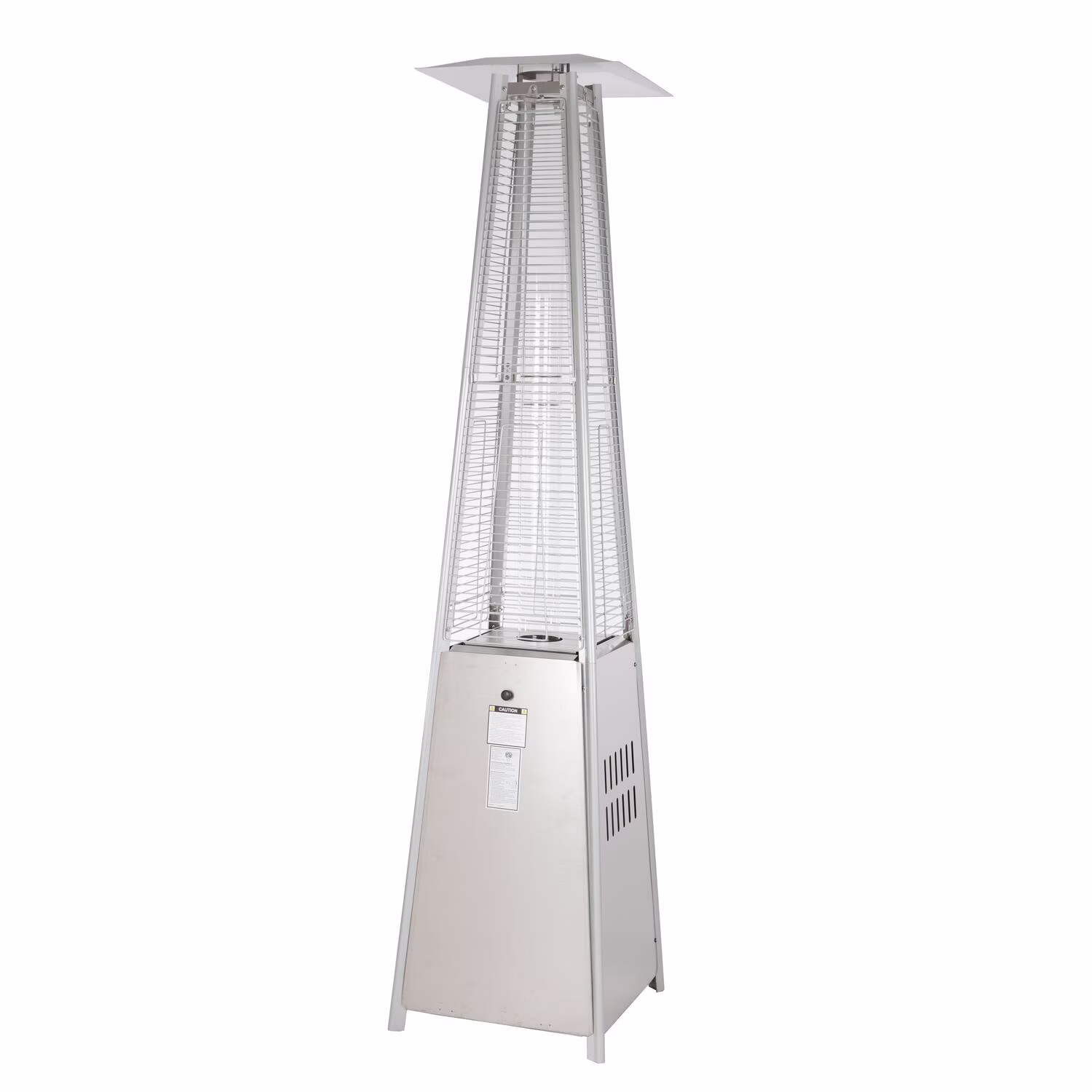 Fire Sense Pyramid Flame Patio outdoor propane Heater Tower with Wheels Coronado Brushed Bronze