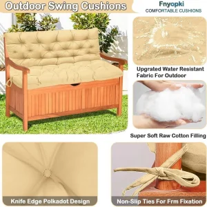 Replacement Cushions for Swing, Waterproof Porch Swing Cushion, 2-3 Seat Outdoor Bench Cushion with Backrest for Patio Furniture Garden Porch Loveseat Glider Pad (Sky Blue 70*40in)