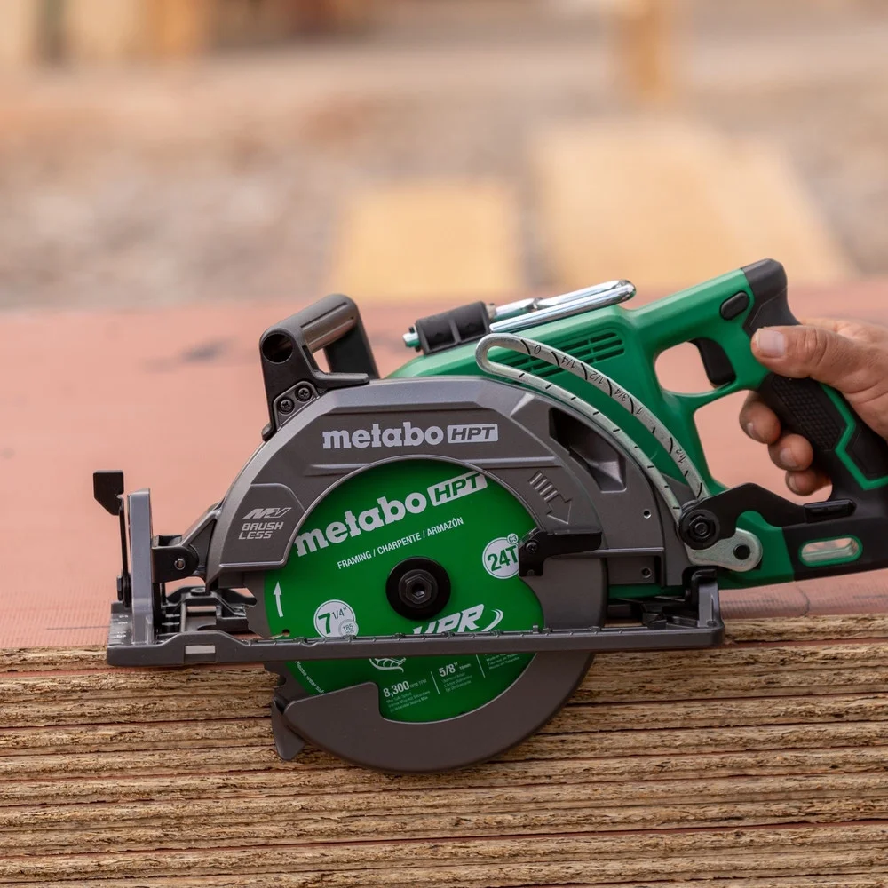 Metabo HPT 36V MultiVolt 7-1/4 Inch Rear Handle Circular Saw, Lightweight Design, Up to 500 2x4 Cuts Per Charge, 53- Adjustable Bevel Capacity, Lifetime Tool Body Warranty, C3607DWA